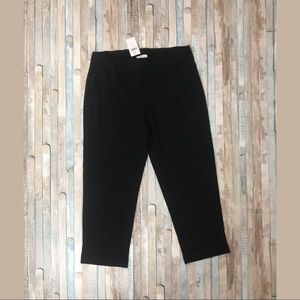New Pure Jill Slim Leg Cropped Black pants Pima
